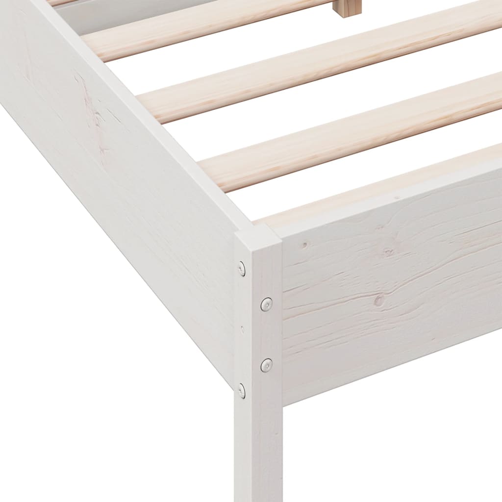 Bedframe zonder matras massief grenenhout wit 135x190 cm is nu te koop bij PeponiXL, paradijselijk wonen!