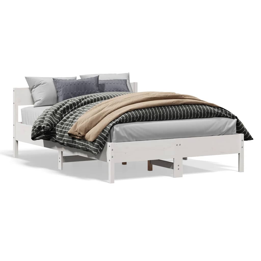 Bedframe zonder matras massief grenenhout wit 135x190 cm is nu te koop bij PeponiXL, paradijselijk wonen!