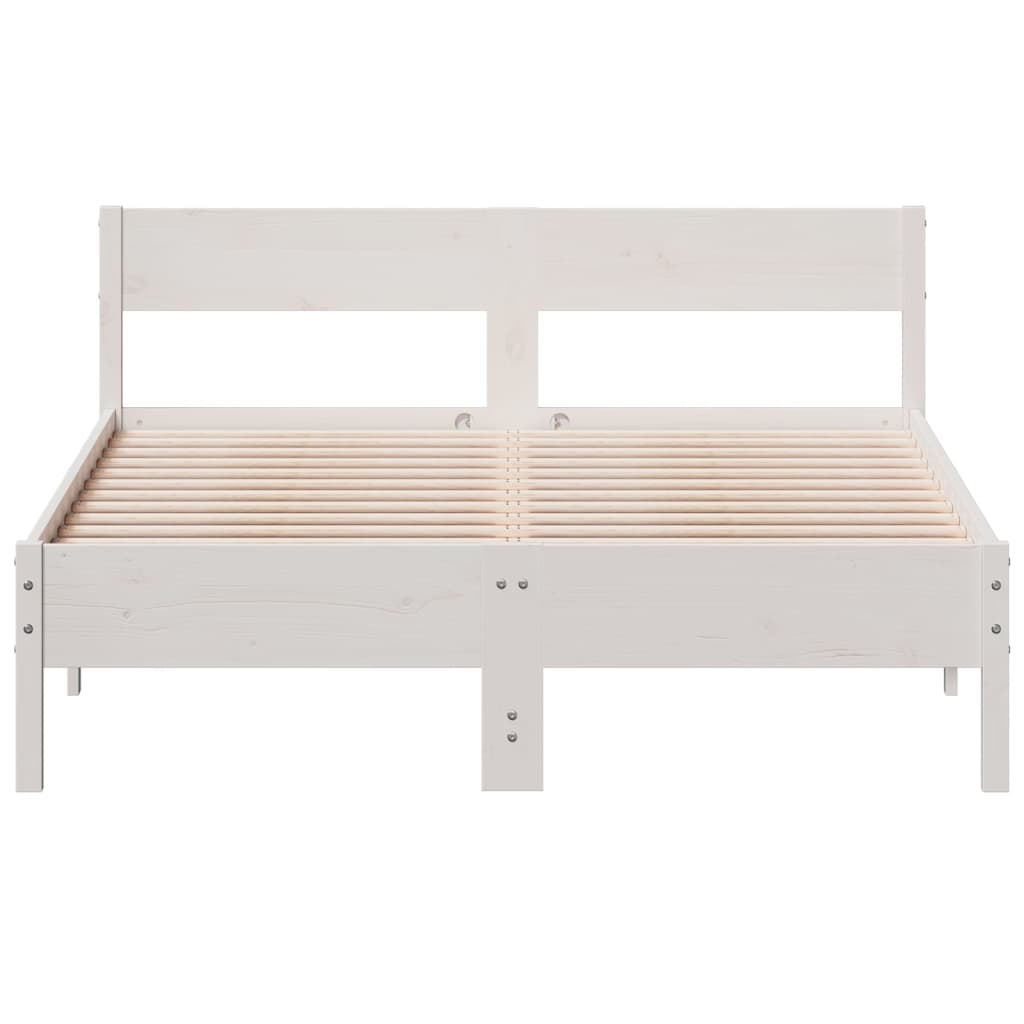 Bedframe zonder matras massief grenenhout wit 120x190 cm is nu te koop bij PeponiXL, paradijselijk wonen!