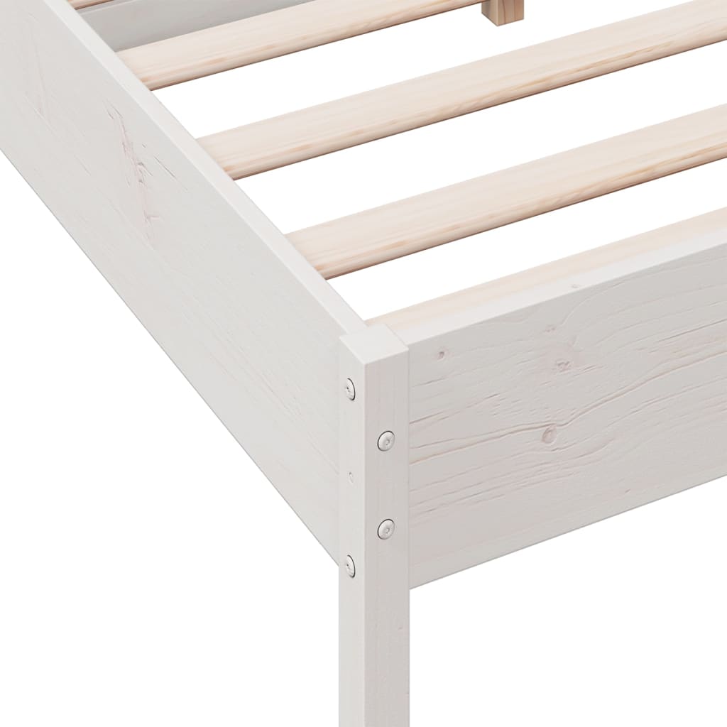 Bedframe zonder matras massief grenenhout wit 120x190 cm is nu te koop bij PeponiXL, paradijselijk wonen!