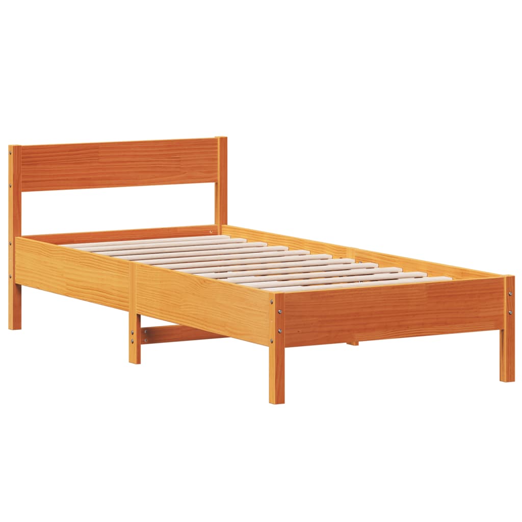 Bedframe zonder matras massief grenenhout wasbruin 90x190 cm is nu te koop bij PeponiXL, paradijselijk wonen!