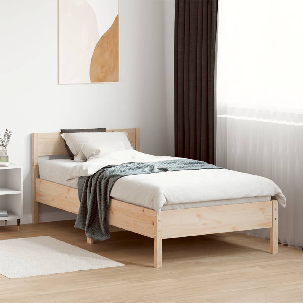 Bedframe zonder matras massief grenenhout 75x190 cm is nu te koop bij PeponiXL, paradijselijk wonen!