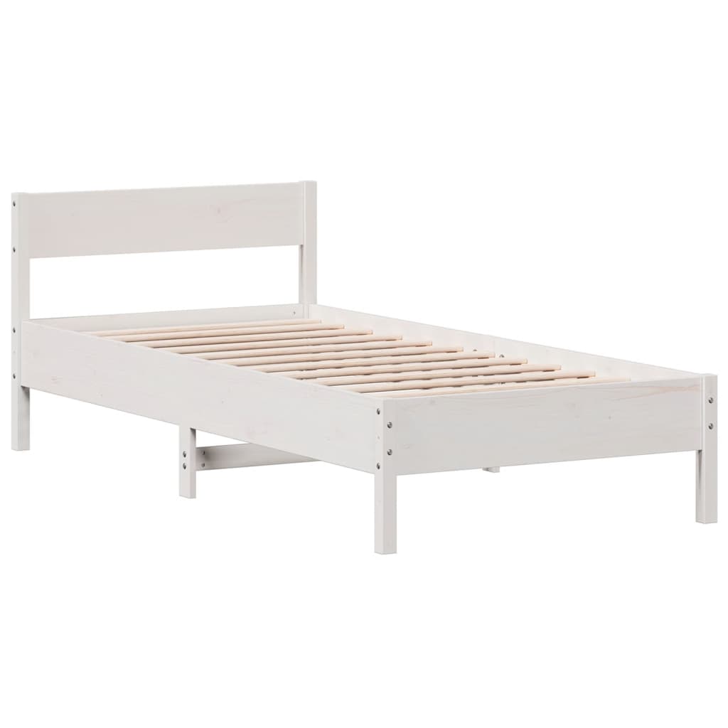 Bedframe zonder matras massief grenenhout wit 75x190 cm is nu te koop bij PeponiXL, paradijselijk wonen!
