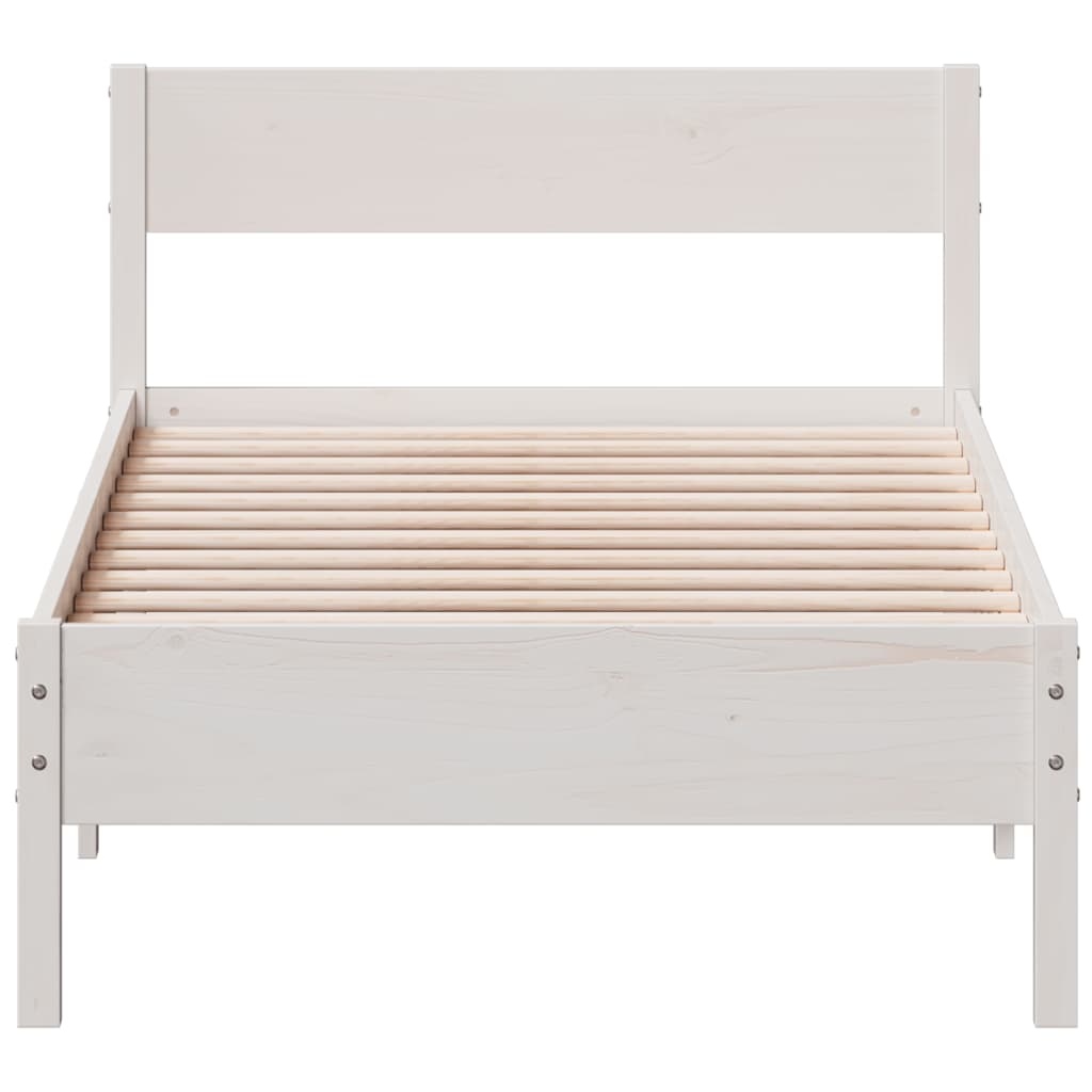 Bedframe zonder matras massief grenenhout wit 75x190 cm is nu te koop bij PeponiXL, paradijselijk wonen!
