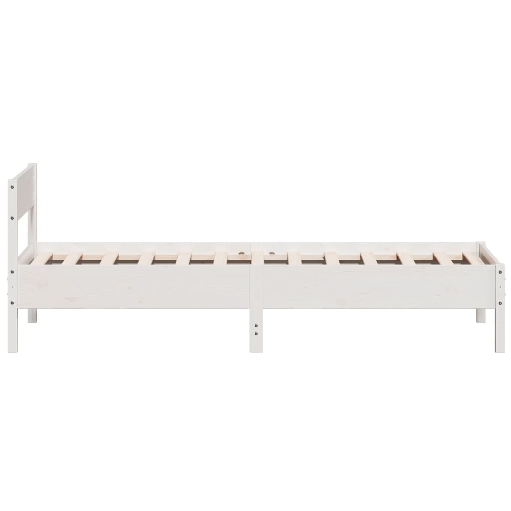 Bedframe zonder matras massief grenenhout wit 75x190 cm is nu te koop bij PeponiXL, paradijselijk wonen!