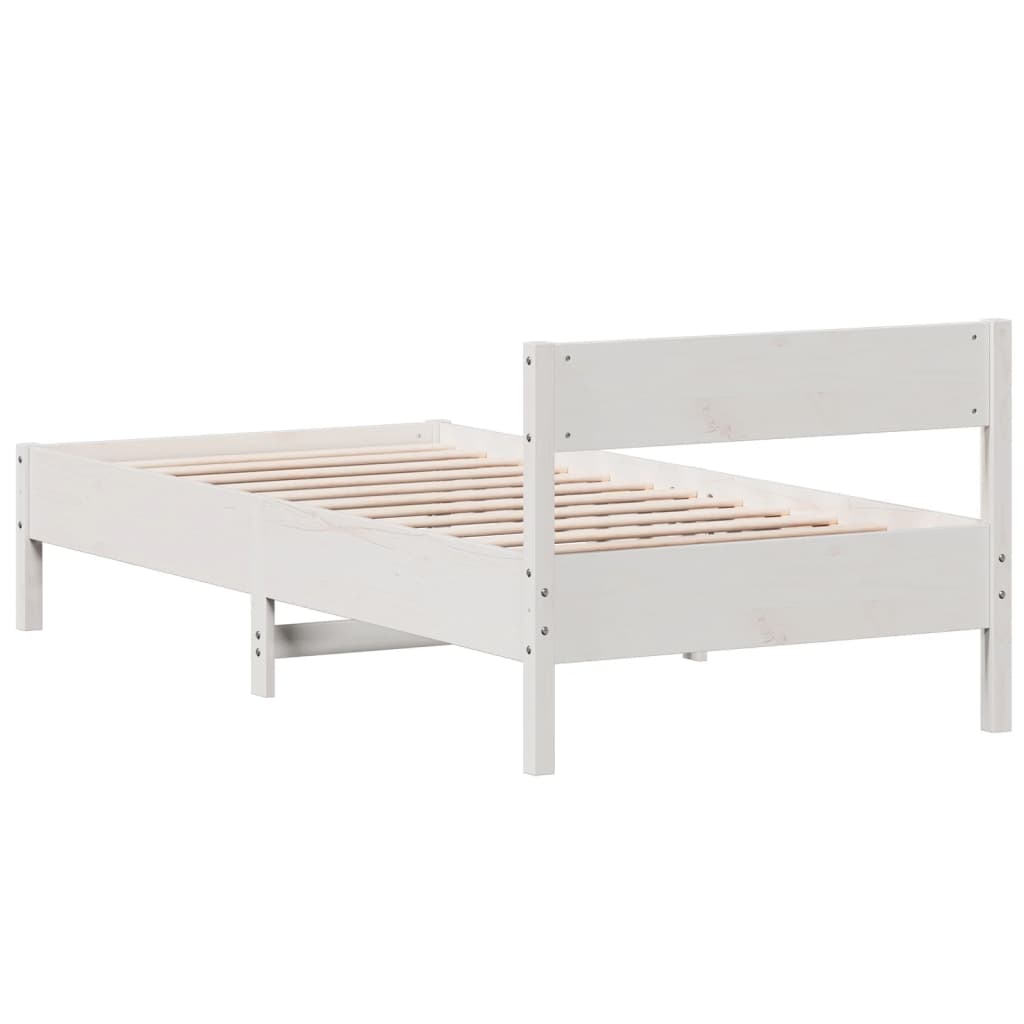 Bedframe zonder matras massief grenenhout wit 75x190 cm is nu te koop bij PeponiXL, paradijselijk wonen!