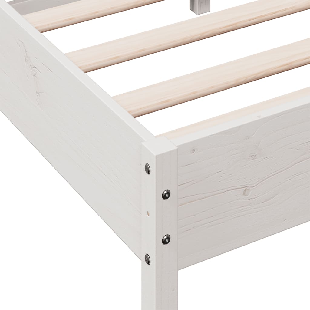 Bedframe zonder matras massief grenenhout wit 75x190 cm is nu te koop bij PeponiXL, paradijselijk wonen!