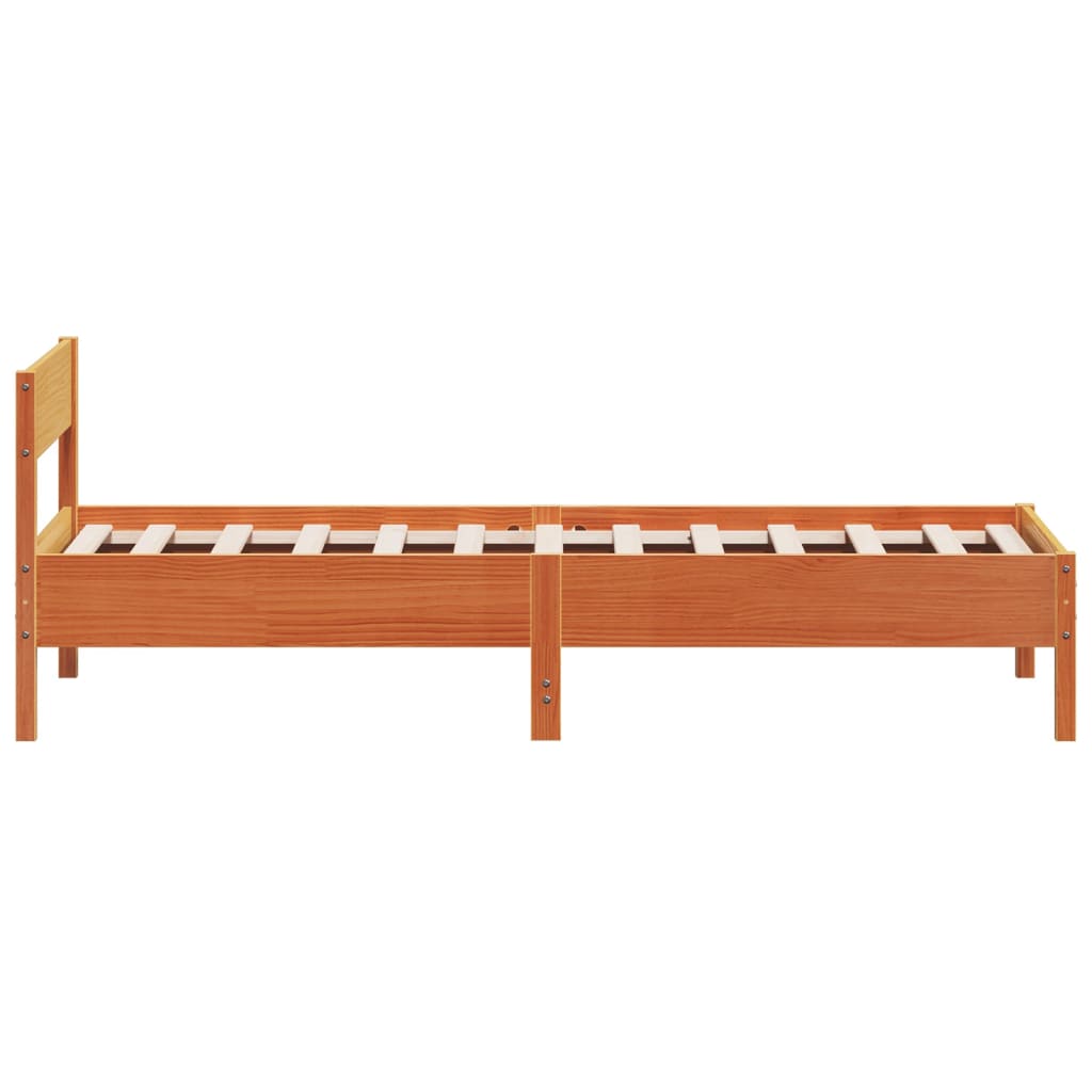 Bedframe zonder matras massief grenenhout wasbruin 75x190 cm is nu te koop bij PeponiXL, paradijselijk wonen!