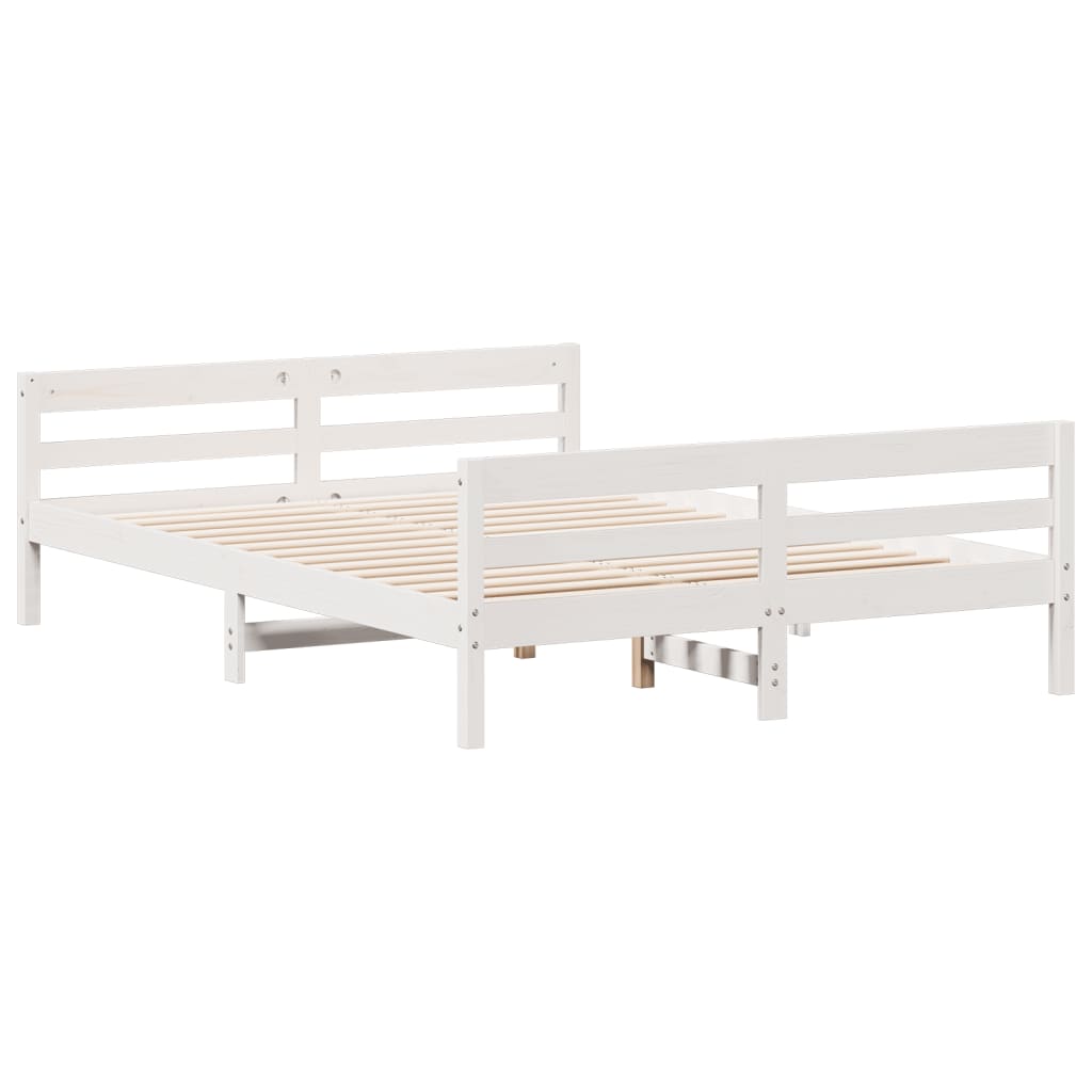 Bedframe zonder matras massief grenenhout wit 140x200 cm is nu te koop bij PeponiXL, paradijselijk wonen!