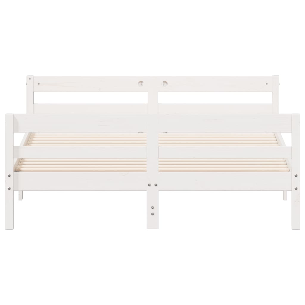 Bedframe zonder matras massief grenenhout wit 140x200 cm is nu te koop bij PeponiXL, paradijselijk wonen!