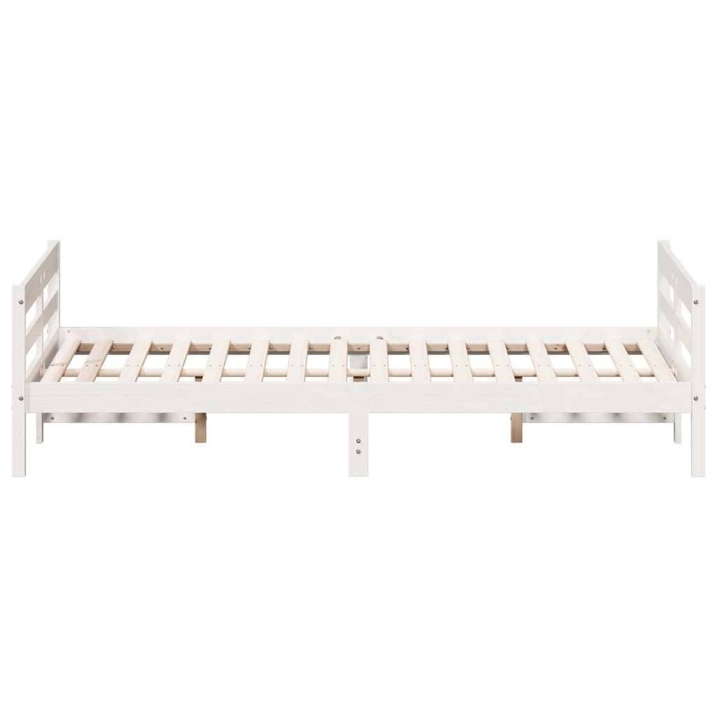 Bedframe zonder matras massief grenenhout wit 140x200 cm is nu te koop bij PeponiXL, paradijselijk wonen!