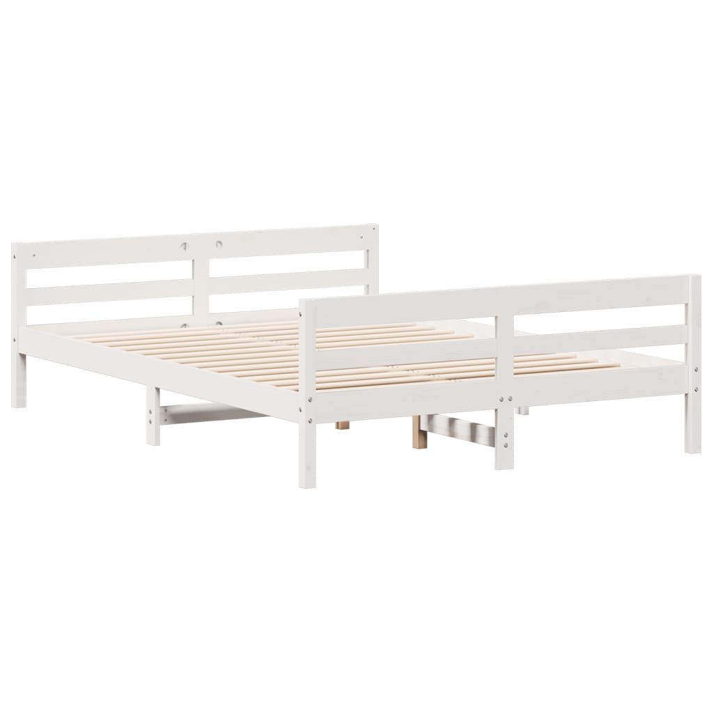 Bedframe zonder matras massief grenenhout wit 140x200 cm is nu te koop bij PeponiXL, paradijselijk wonen!