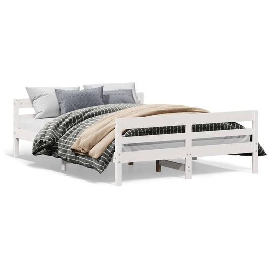 Bedframe zonder matras massief grenenhout wit 140x200 cm is nu te koop bij PeponiXL, paradijselijk wonen!