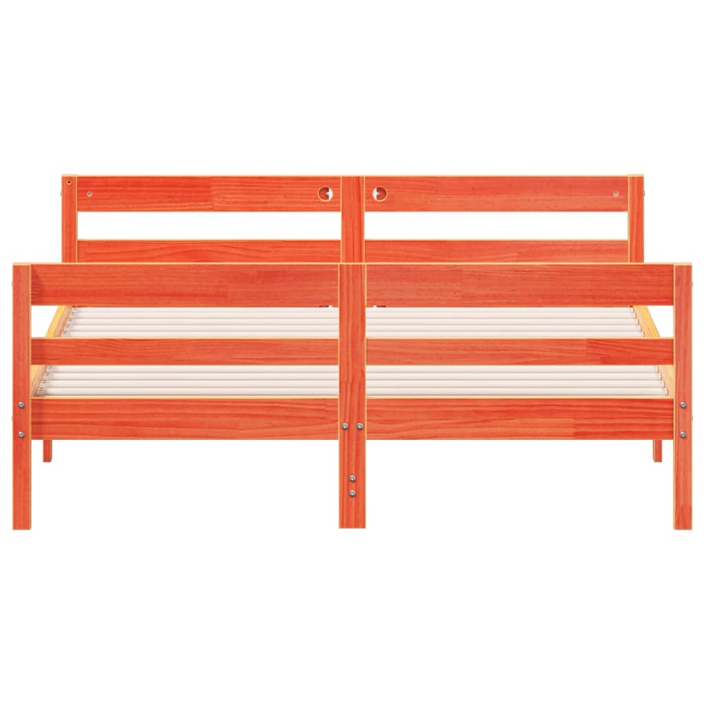 Bedframe zonder matras massief grenenhout wasbruin 140x200 cm is nu te koop bij PeponiXL, paradijselijk wonen!