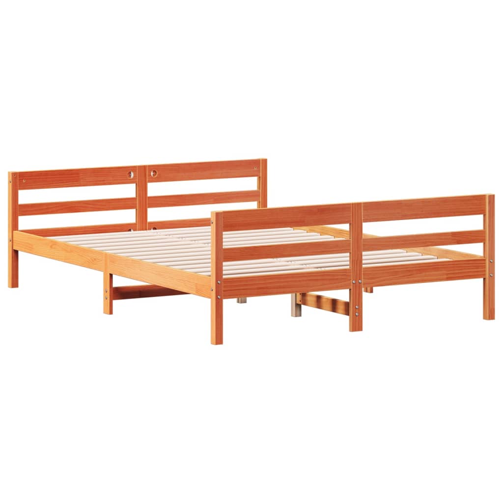 Bedframe zonder matras massief grenenhout wasbruin 120x200 cm is nu te koop bij PeponiXL, paradijselijk wonen!