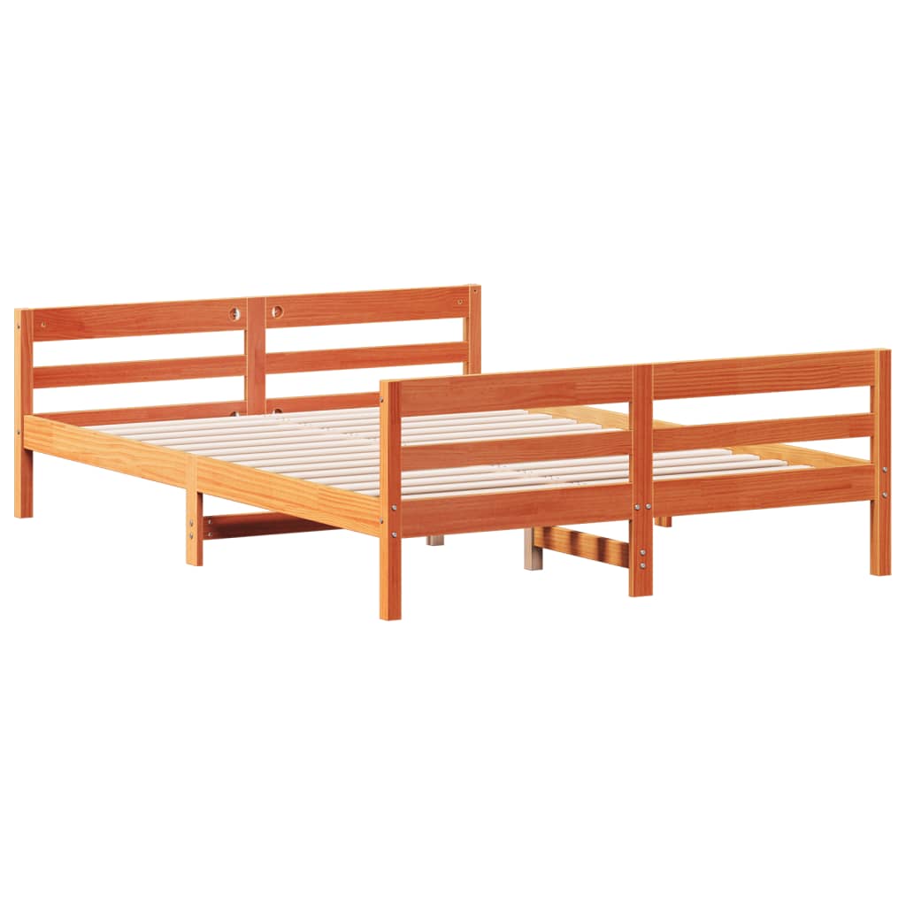 Bedframe zonder matras massief grenenhout wasbruin 120x200 cm is nu te koop bij PeponiXL, paradijselijk wonen!