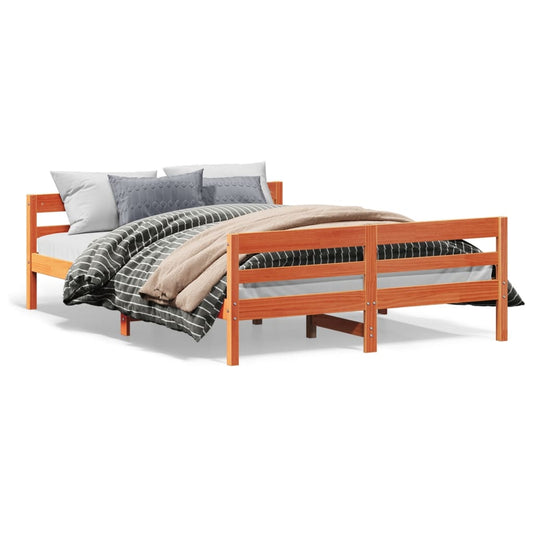 Bedframe zonder matras massief grenenhout wasbruin 120x200 cm is nu te koop bij PeponiXL, paradijselijk wonen!