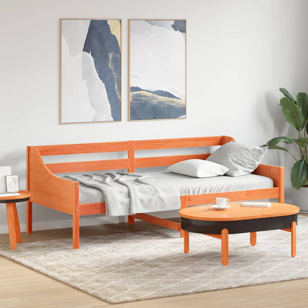 Bedbank zonder matras wasbruin 100x200 cm massief grenenhout is nu te koop bij PeponiXL, paradijselijk wonen!