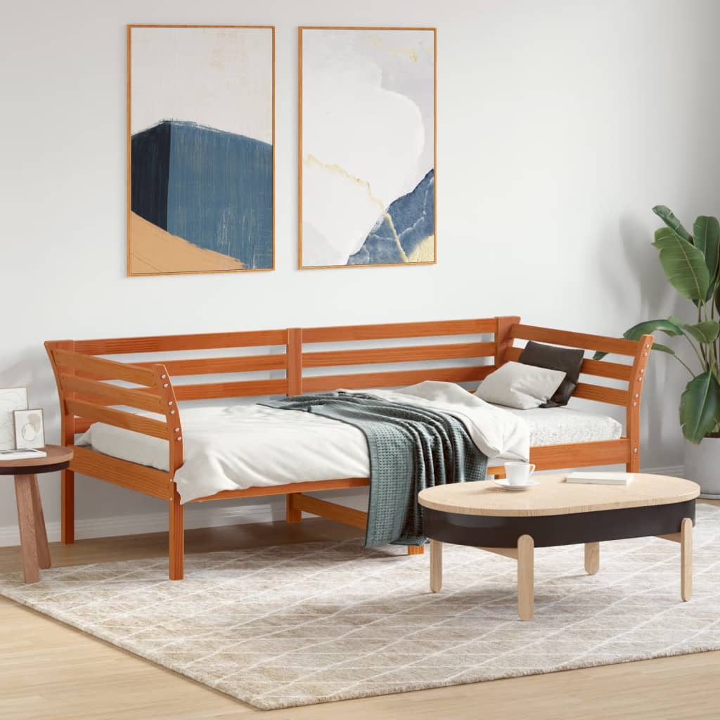 Bedbank zonder matras wasbruin 75x190 cm massief grenenhout is nu te koop bij PeponiXL, paradijselijk wonen!