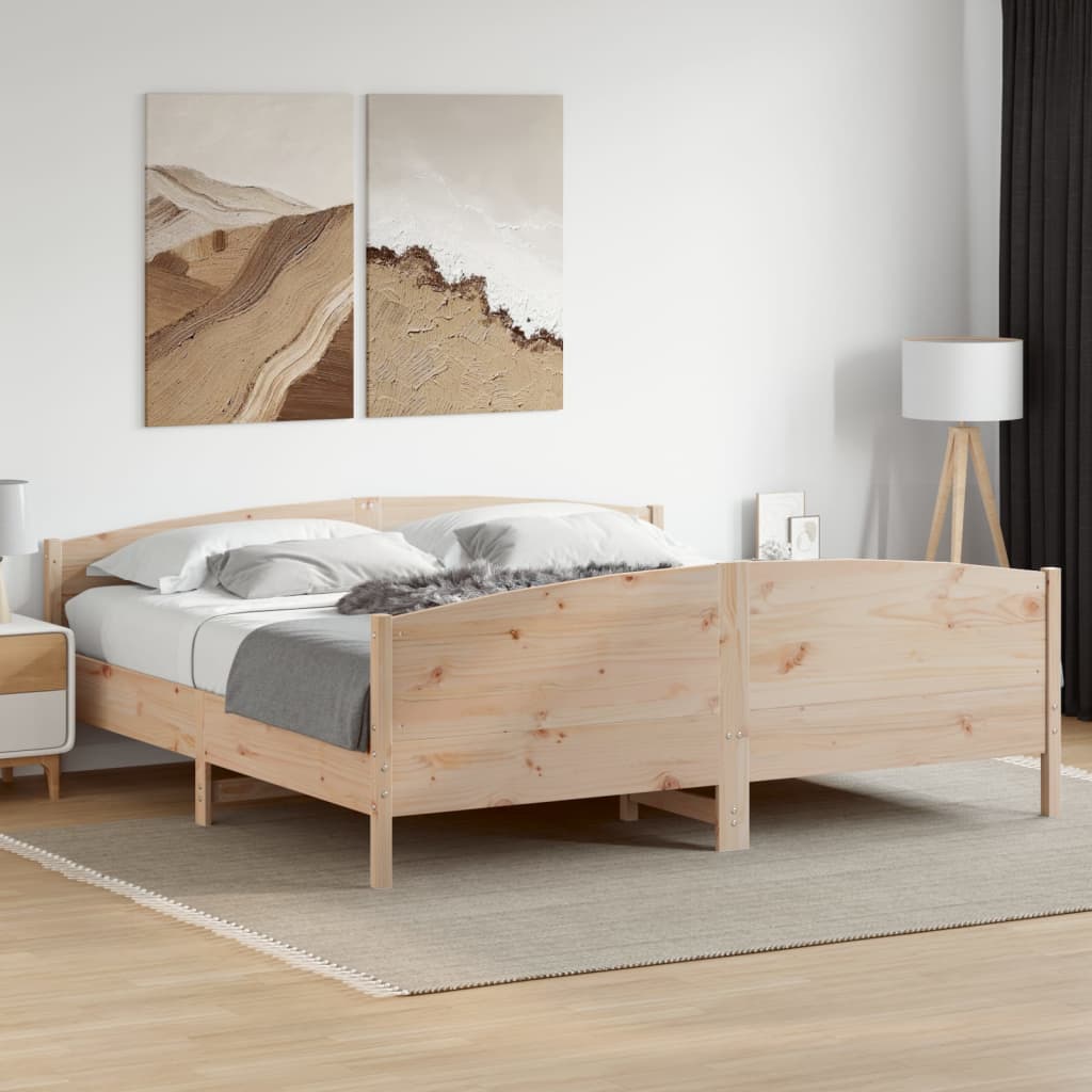 Bedframe zonder matras massief grenenhout 200x200 cm is nu te koop bij PeponiXL, paradijselijk wonen!