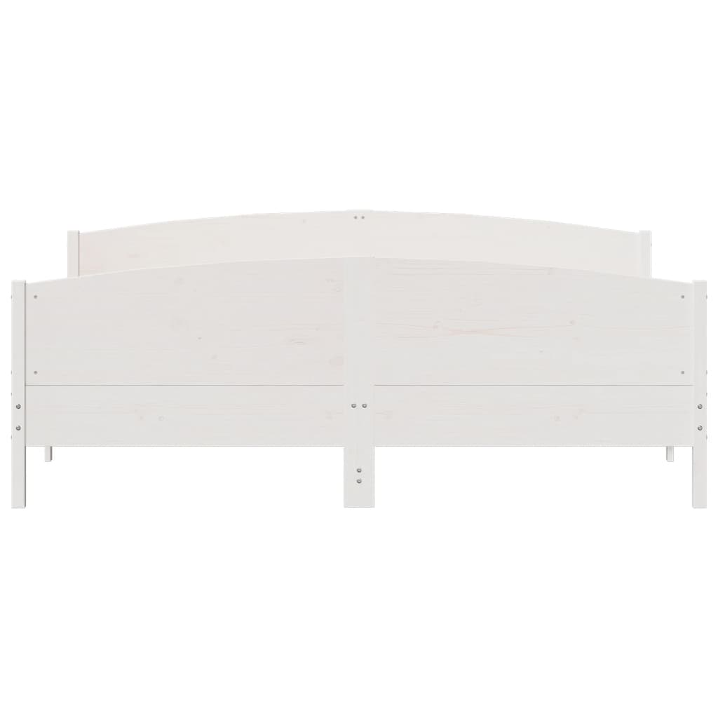 Bedframe zonder matras massief grenenhout wit 200x200 cm is nu te koop bij PeponiXL, paradijselijk wonen!