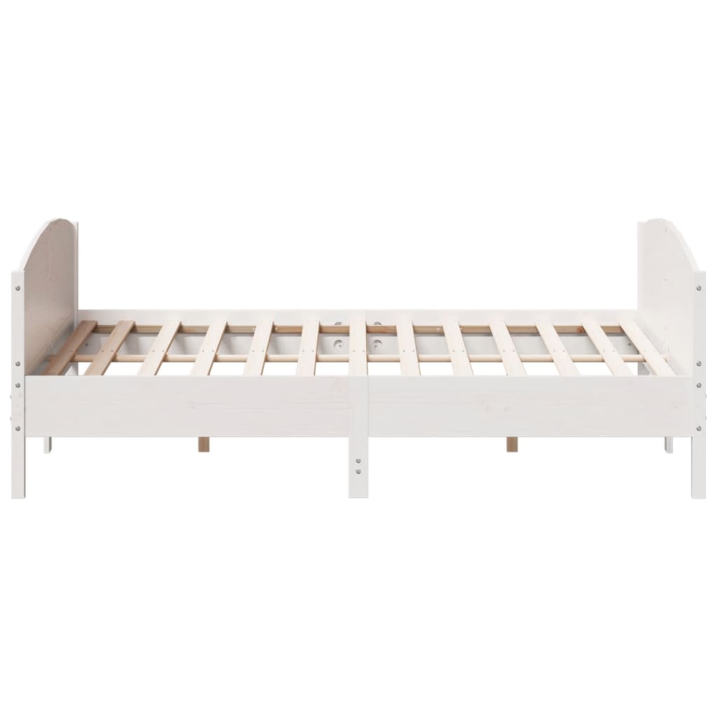 Bedframe zonder matras massief grenenhout wit 200x200 cm is nu te koop bij PeponiXL, paradijselijk wonen!