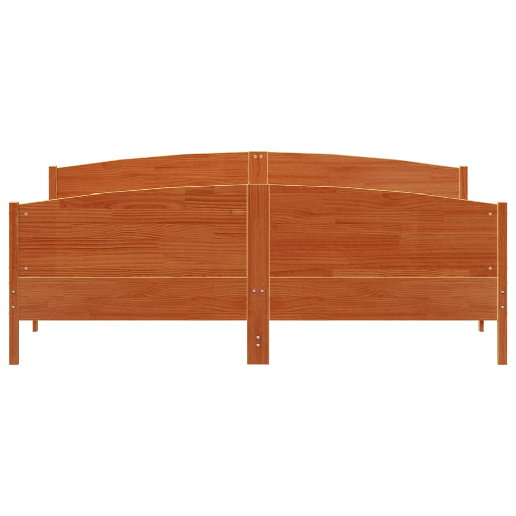 Bedframe zonder matras massief grenenhout wasbruin 200x200 cm is nu te koop bij PeponiXL, paradijselijk wonen!