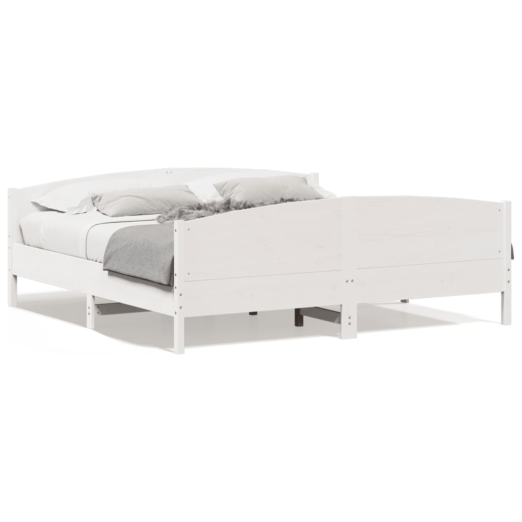 Bedframe zonder matras massief grenenhout wit 180x200 cm is nu te koop bij PeponiXL, paradijselijk wonen!
