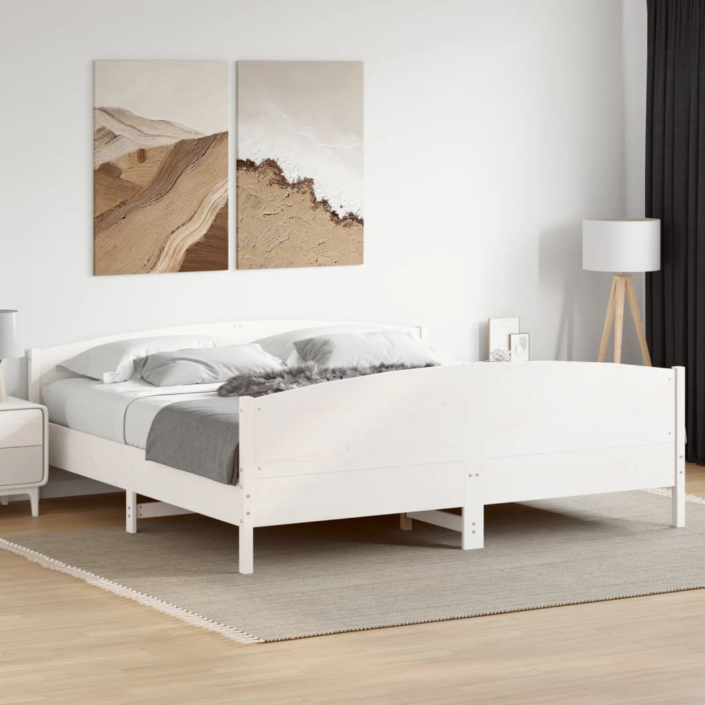 Bedframe zonder matras massief grenenhout wit 180x200 cm is nu te koop bij PeponiXL, paradijselijk wonen!