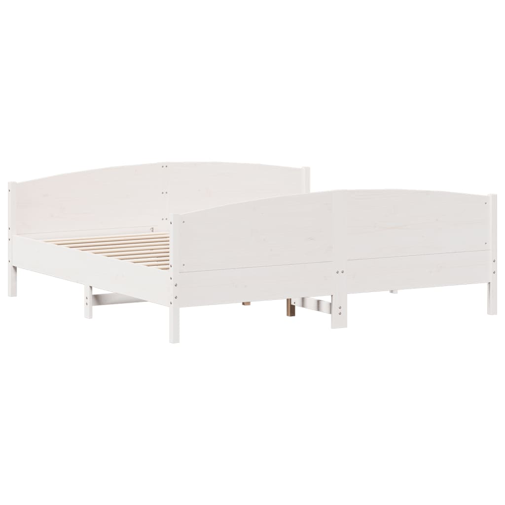Bedframe zonder matras massief grenenhout wit 180x200 cm is nu te koop bij PeponiXL, paradijselijk wonen!