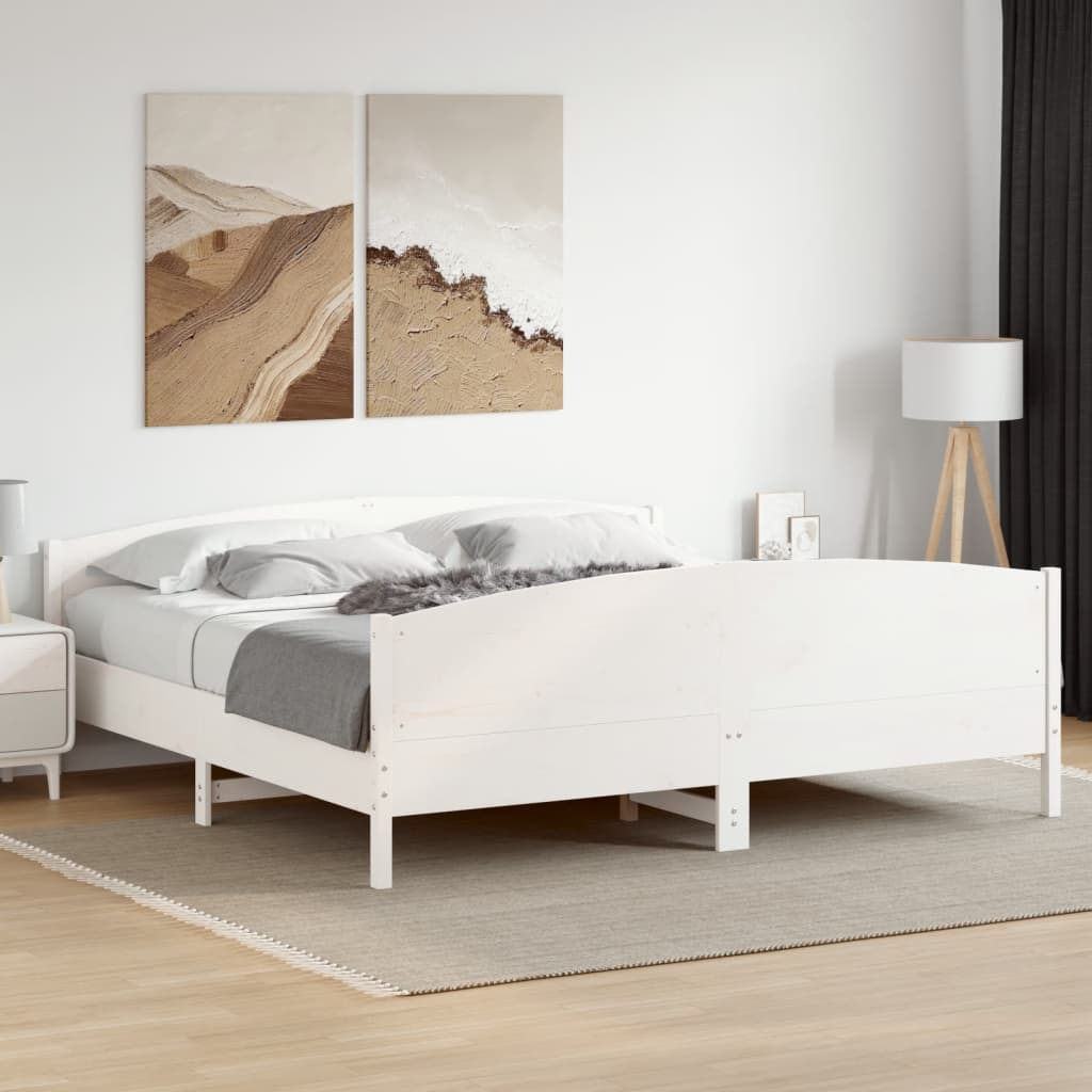 Bedframe zonder matras massief grenenhout wit 180x200 cm is nu te koop bij PeponiXL, paradijselijk wonen!