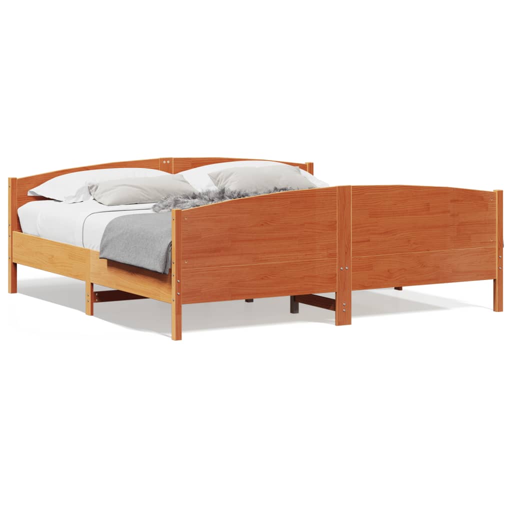 Bedframe zonder matras massief grenenhout wasbruin 180x200 cm is nu te koop bij PeponiXL, paradijselijk wonen!
