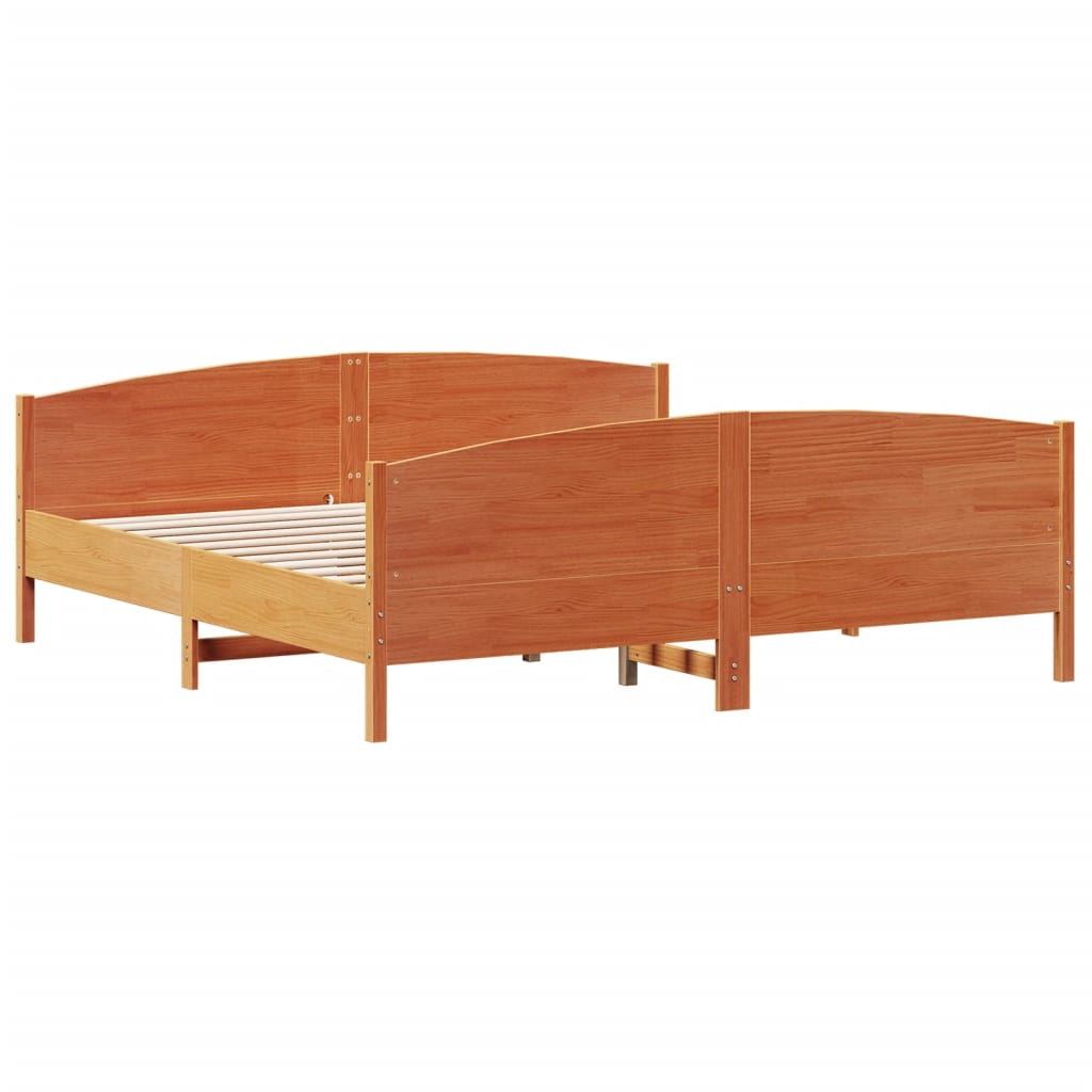Bedframe zonder matras massief grenenhout wasbruin 180x200 cm is nu te koop bij PeponiXL, paradijselijk wonen!