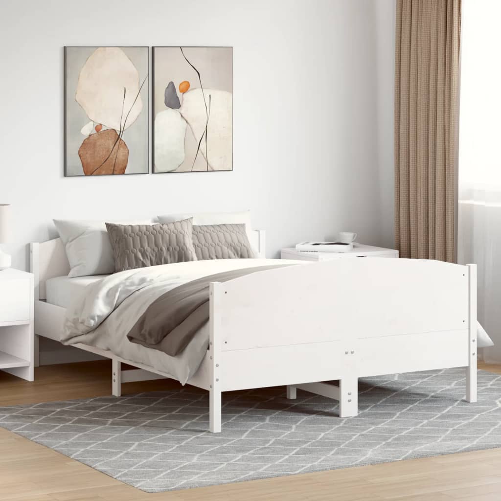 Bedframe zonder matras massief grenenhout wit 160x200 cm is nu te koop bij PeponiXL, paradijselijk wonen!