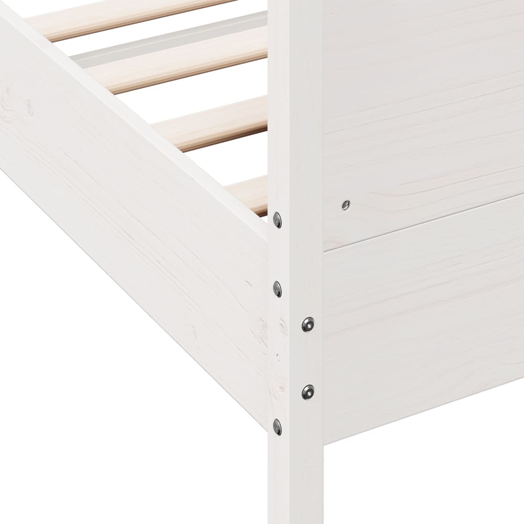 Bedframe zonder matras massief grenenhout wit 150x200 cm is nu te koop bij PeponiXL, paradijselijk wonen!