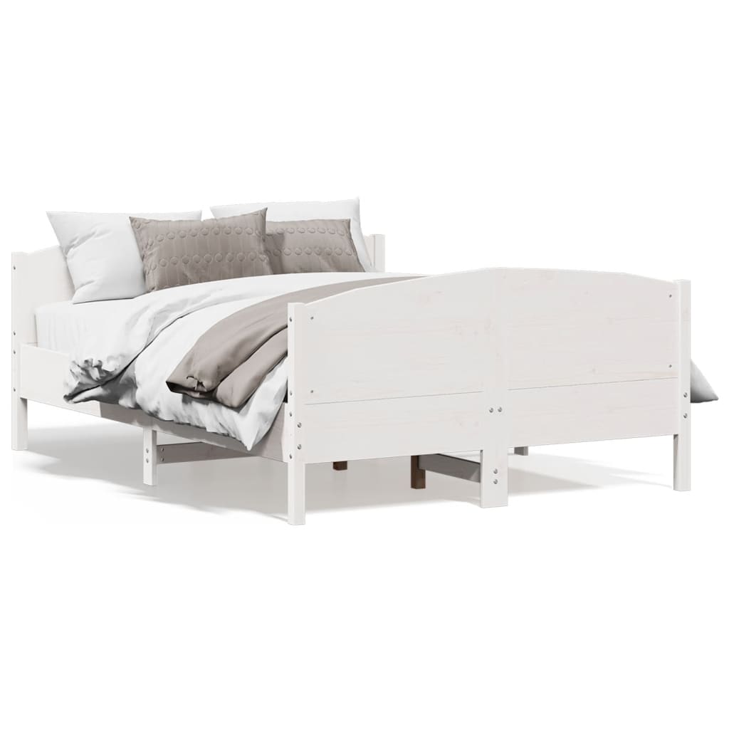 Bedframe zonder matras massief grenenhout wit 140x200 cm is nu te koop bij PeponiXL, paradijselijk wonen!
