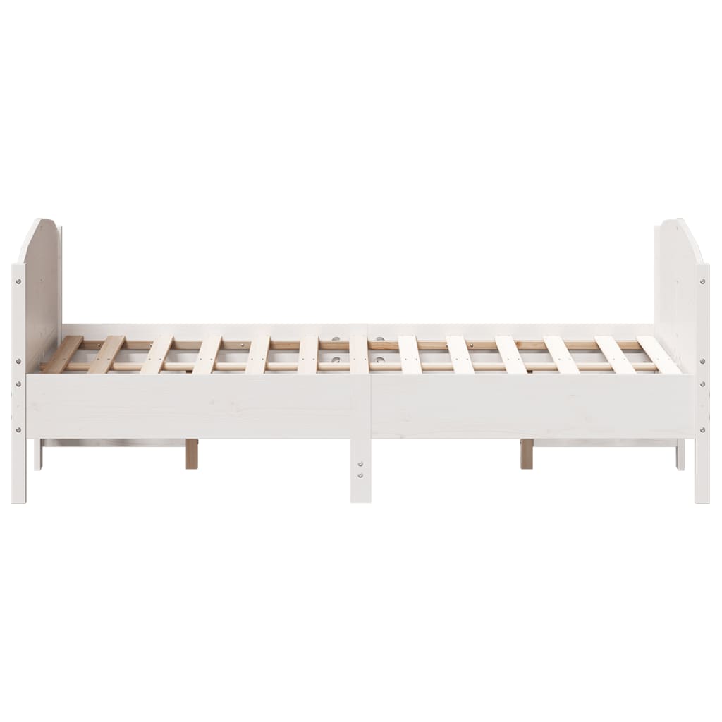 Bedframe zonder matras massief grenenhout wit 120x200 cm is nu te koop bij PeponiXL, paradijselijk wonen!