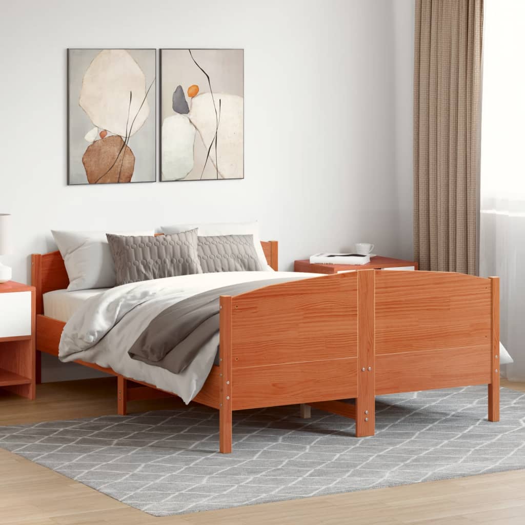Bedframe zonder matras massief grenenhout wasbruin 120x200 cm is nu te koop bij PeponiXL, paradijselijk wonen!