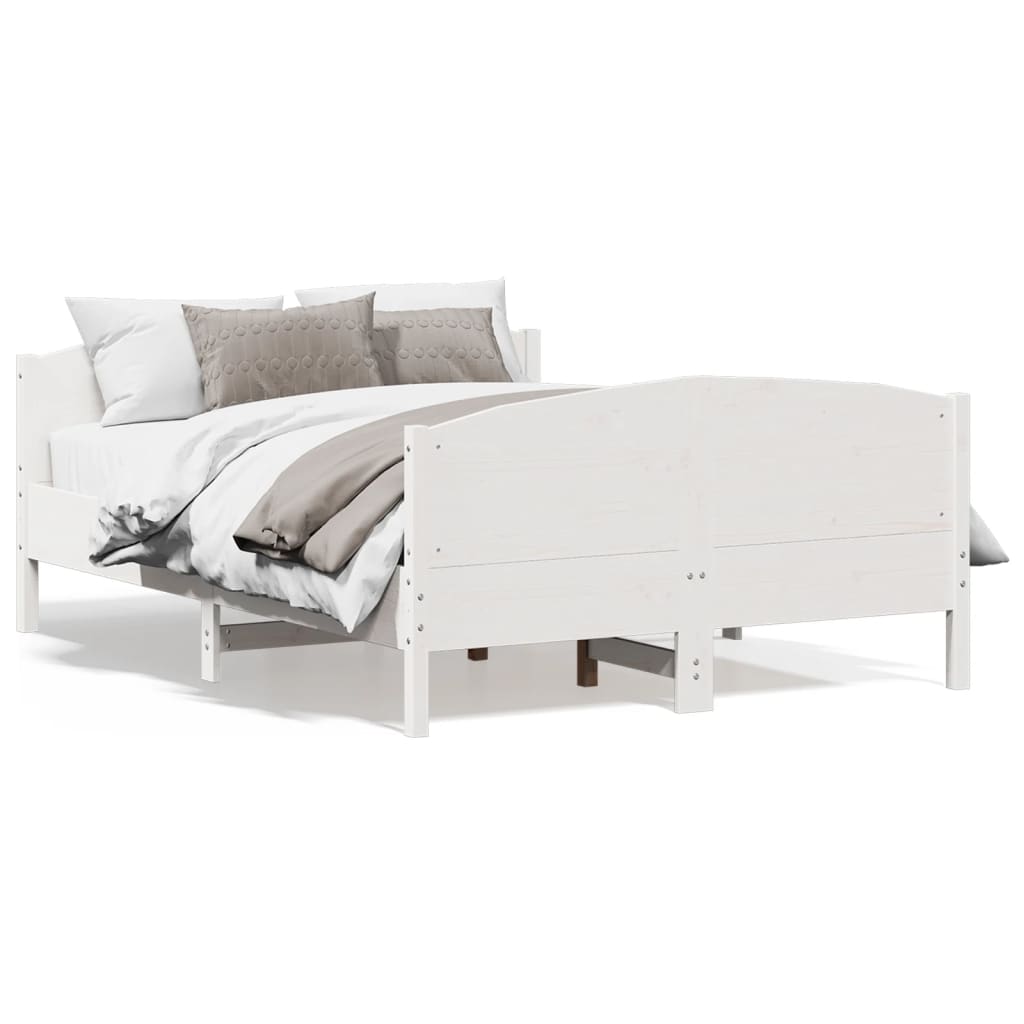 Bedframe zonder matras massief grenenhout wit 140x190 cm is nu te koop bij PeponiXL, paradijselijk wonen!