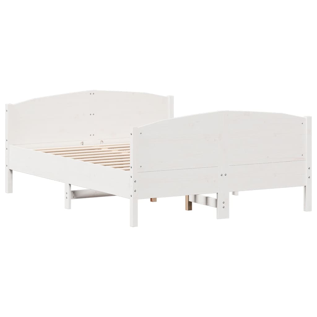 Bedframe zonder matras massief grenenhout wit 140x190 cm is nu te koop bij PeponiXL, paradijselijk wonen!