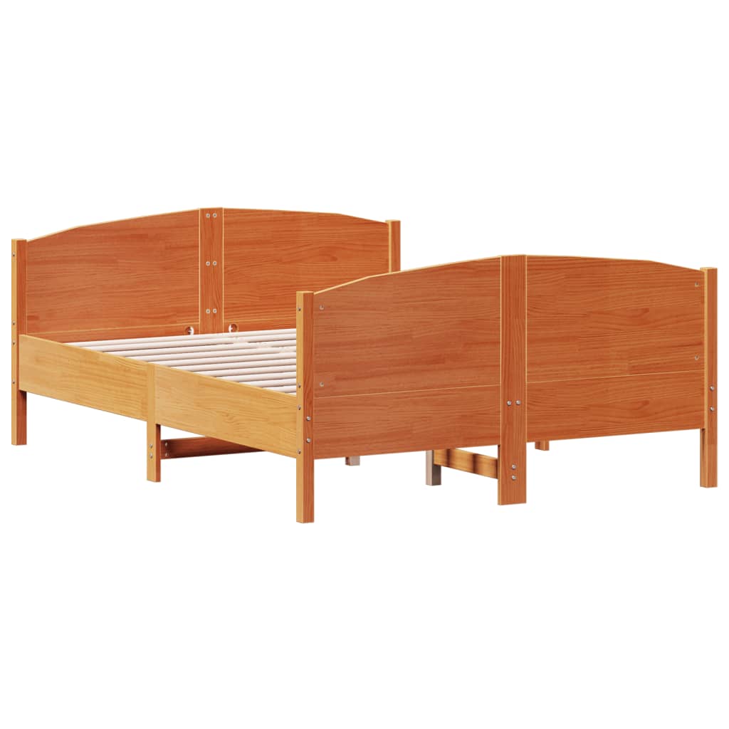 Bed met matras massief grenenhout wasbruin 140x190 cm is nu te koop bij PeponiXL, paradijselijk wonen!