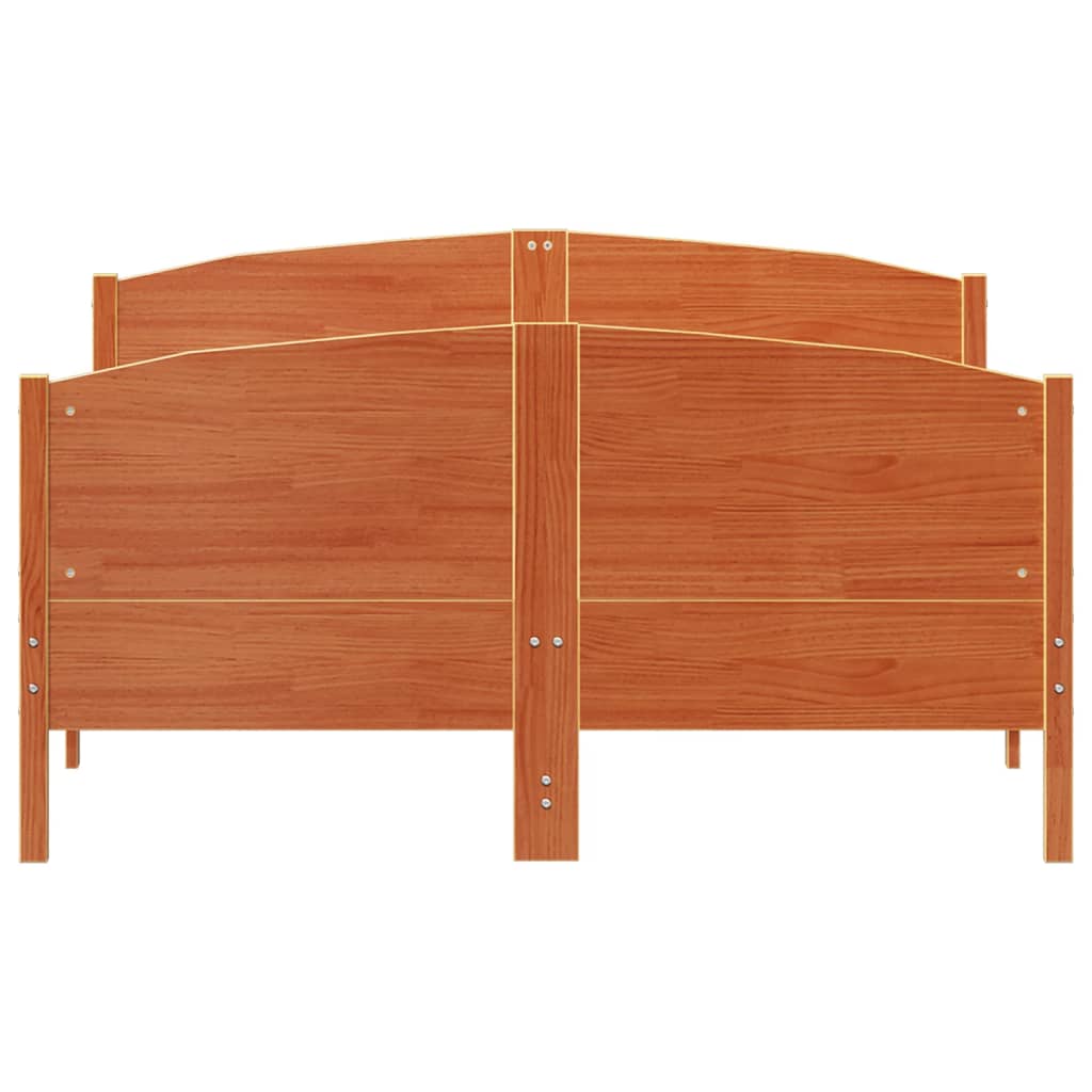 Bed met matras massief grenenhout wasbruin 140x190 cm is nu te koop bij PeponiXL, paradijselijk wonen!