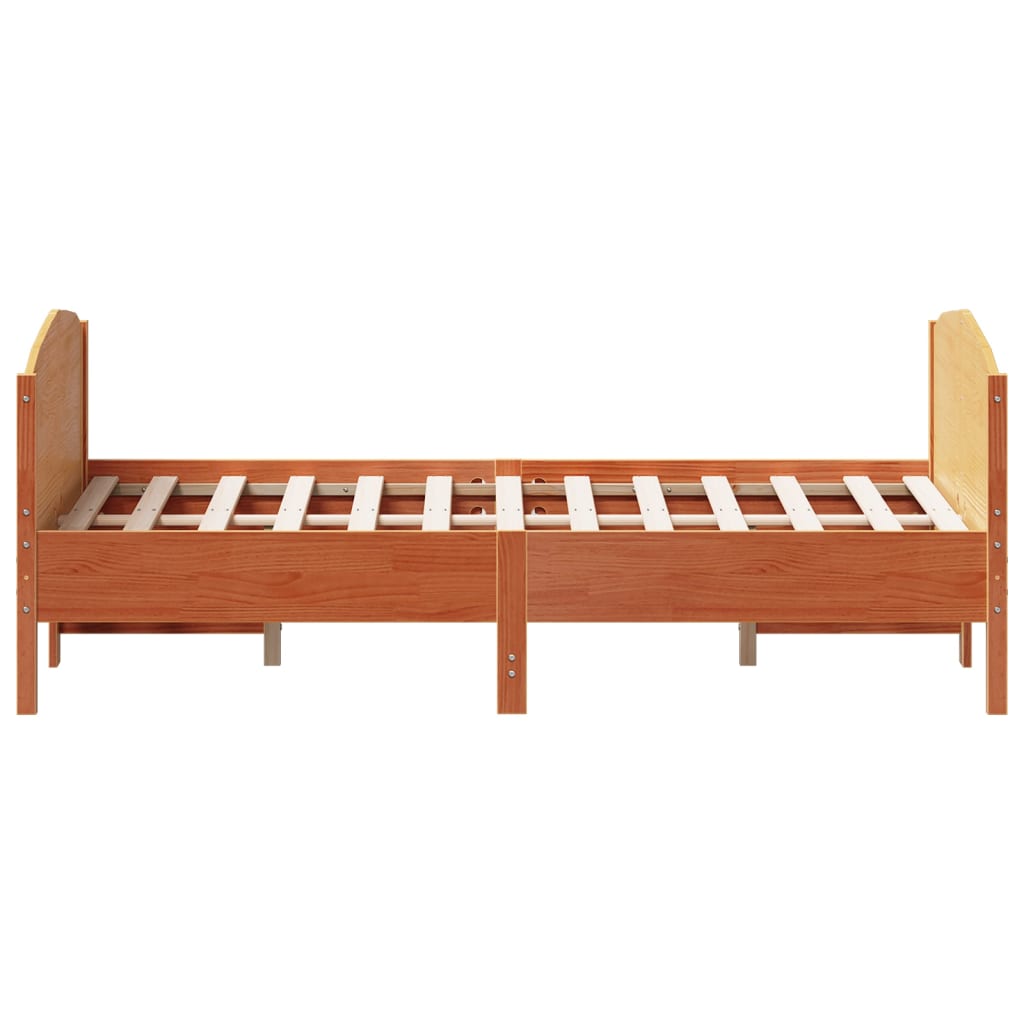 Bed met matras massief grenenhout wasbruin 140x190 cm is nu te koop bij PeponiXL, paradijselijk wonen!