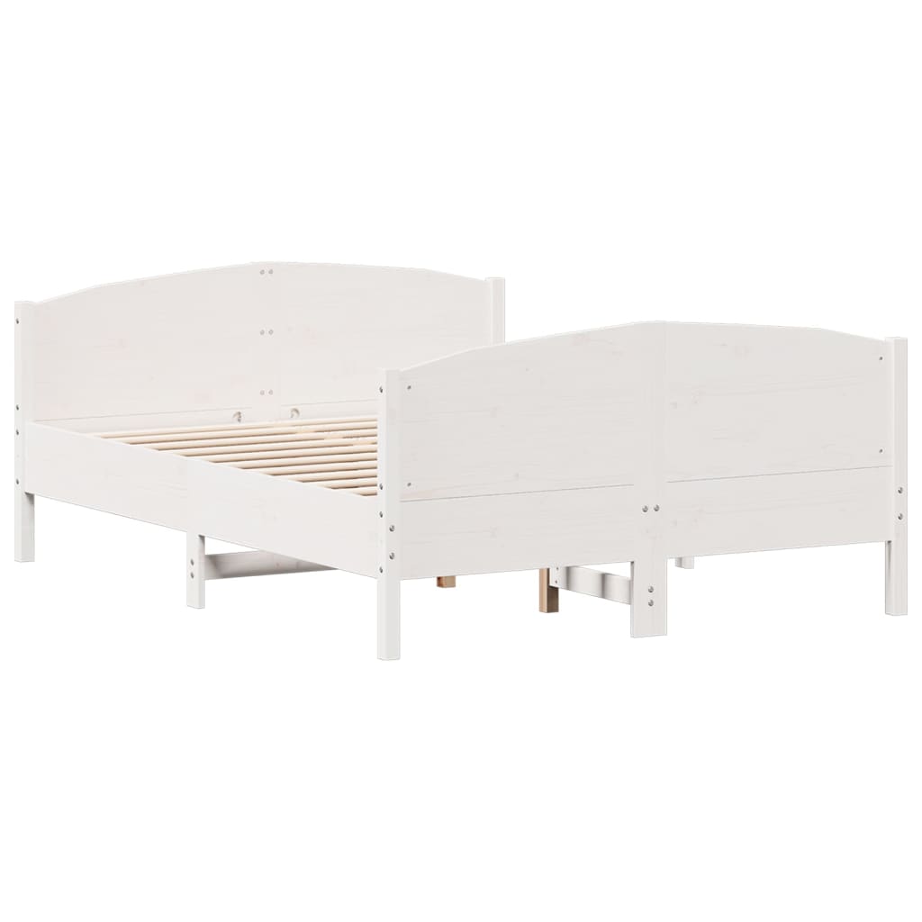 Bedframe zonder matras massief grenenhout wit 120x190 cm is nu te koop bij PeponiXL, paradijselijk wonen!