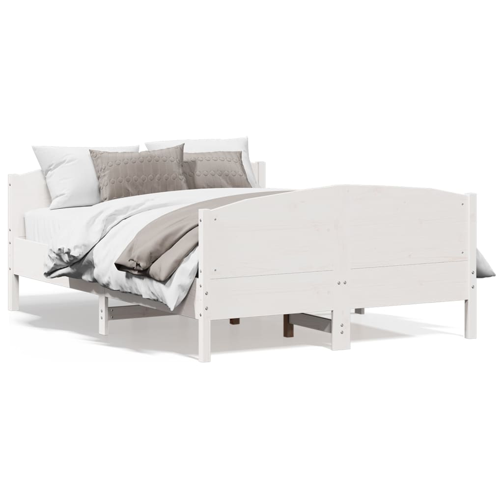 Bedframe zonder matras massief grenenhout wit 120x190 cm is nu te koop bij PeponiXL, paradijselijk wonen!