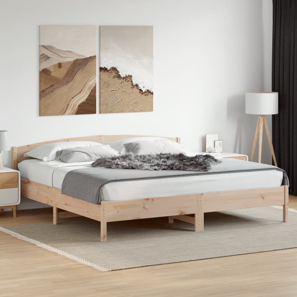 Bedframe zonder matras massief grenenhout 200x200 cm is nu te koop bij PeponiXL, paradijselijk wonen!