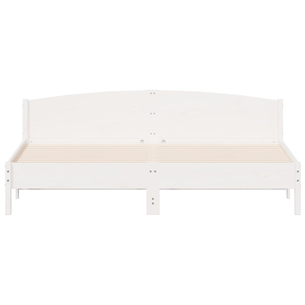 Bedframe zonder matras massief grenenhout wit 200x200 cm is nu te koop bij PeponiXL, paradijselijk wonen!