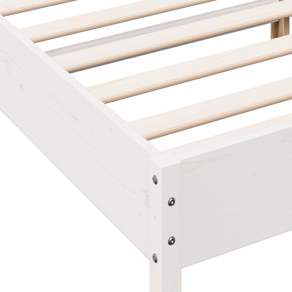 Bedframe zonder matras massief grenenhout wit 200x200 cm is nu te koop bij PeponiXL, paradijselijk wonen!