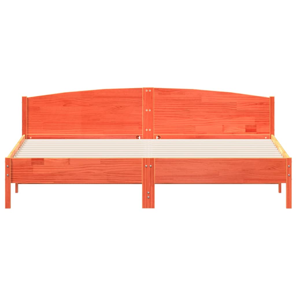 Bedframe zonder matras massief grenenhout wasbruin 200x200 cm is nu te koop bij PeponiXL, paradijselijk wonen!