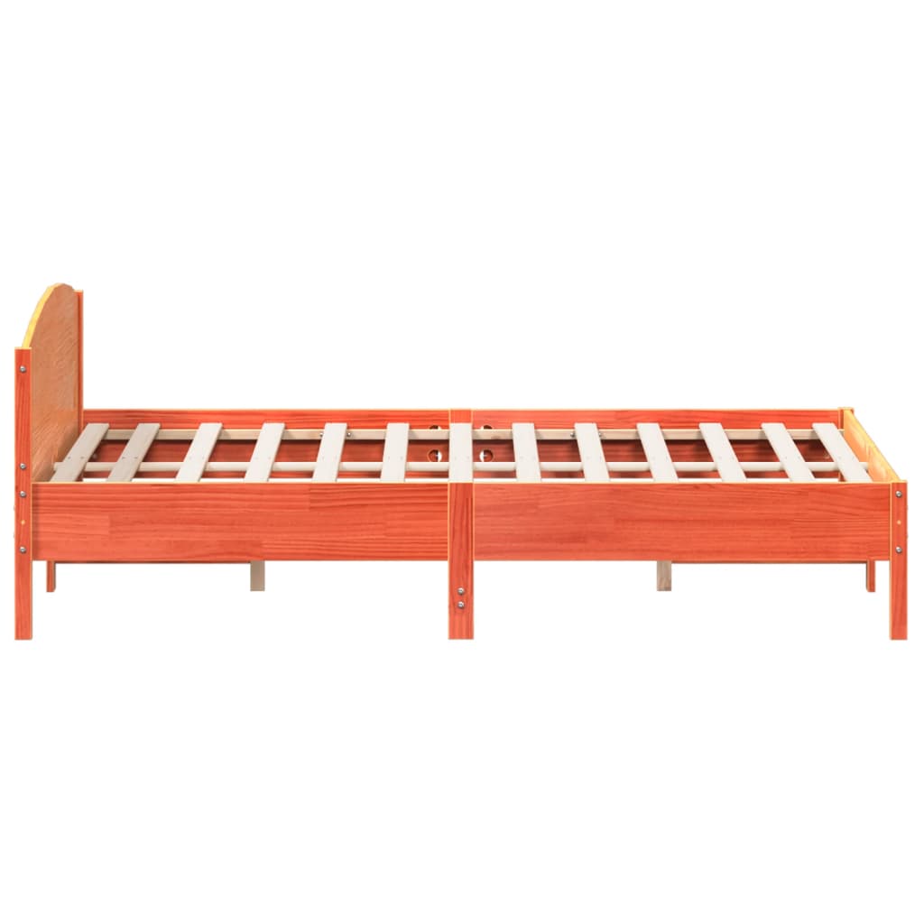 Bedframe zonder matras massief grenenhout wasbruin 200x200 cm is nu te koop bij PeponiXL, paradijselijk wonen!